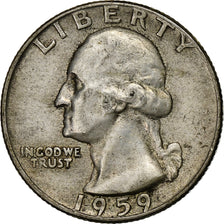 United States, Quarter, Washington Quarter, 1959, U.S. Mint, Silver, EF(40-45)