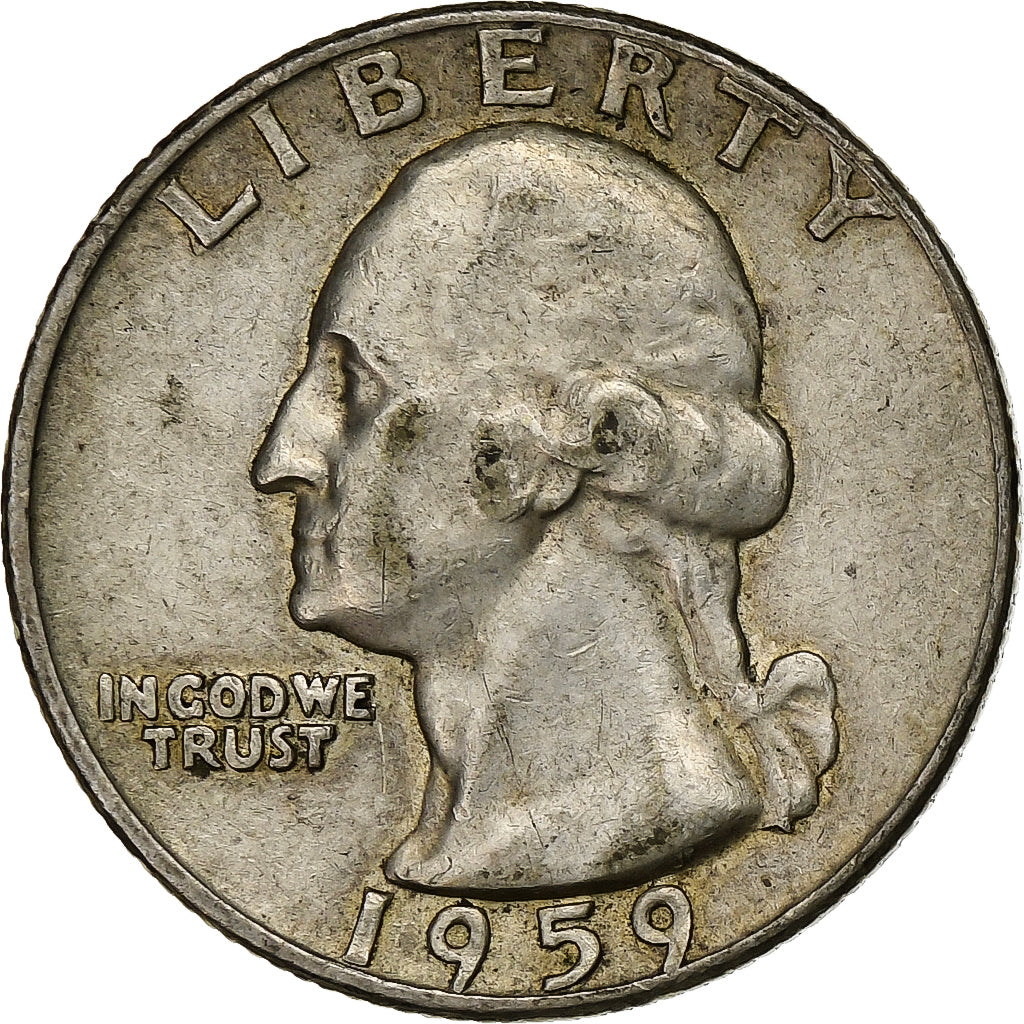 United States, Quarter, Washington Quarter, 1959, U.S. Mint, Silver, EF(40-45)