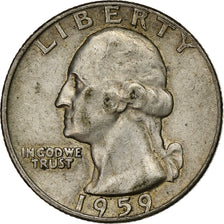 United States, Quarter, Washington Quarter, 1959, U.S. Mint, Silver, EF(40-45)