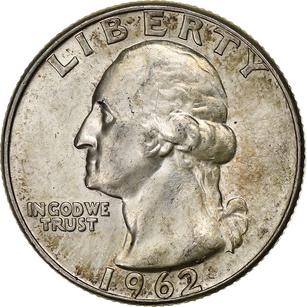 United States, Quarter, Washington Quarter, 1962, U.S. Mint, Silver, AU(55-58)