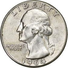 United States, Quarter, Washington Quarter, 1964, U.S. Mint, Silver, MS(60-62)