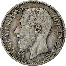 Munten, België, Leopold II, Franc, 1887, ZF, Zilver, KM:29.1