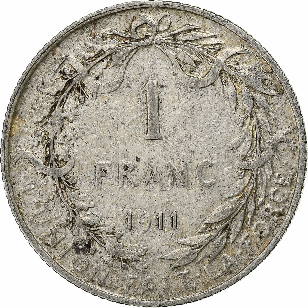 Moeda, Bélgica, Albert I, Franc, 1911, Brussels, EF(40-45), Prata, KM:72