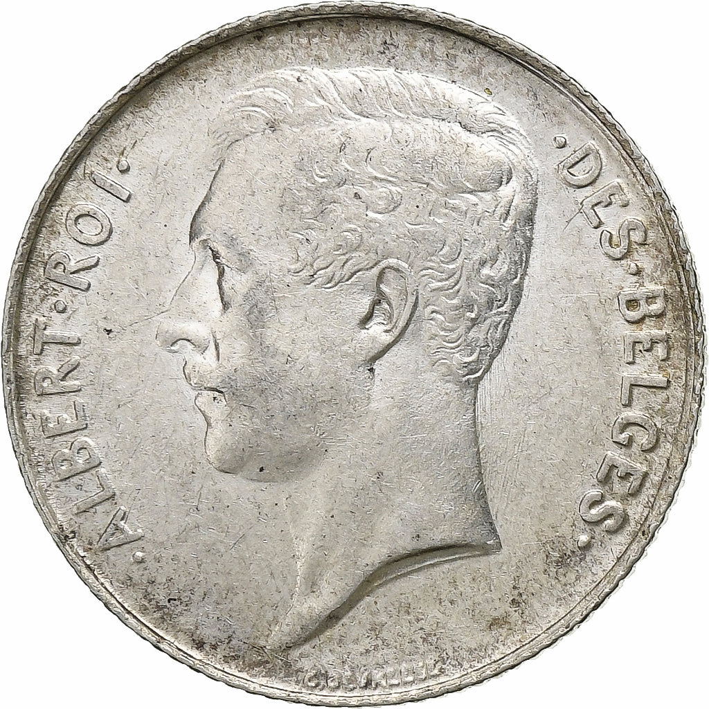 Belgium, Albert I, Franc, 1912, Brussels, Silver, AU(55-58), KM:72