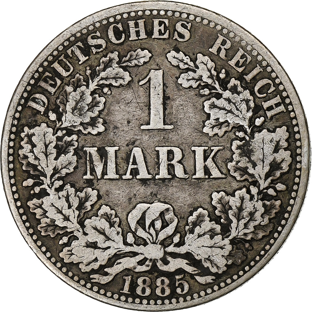 GERMANY - EMPIRE, Wilhelm I, Mark, 1885, Berlin, Silver, VF(20-25), KM:7