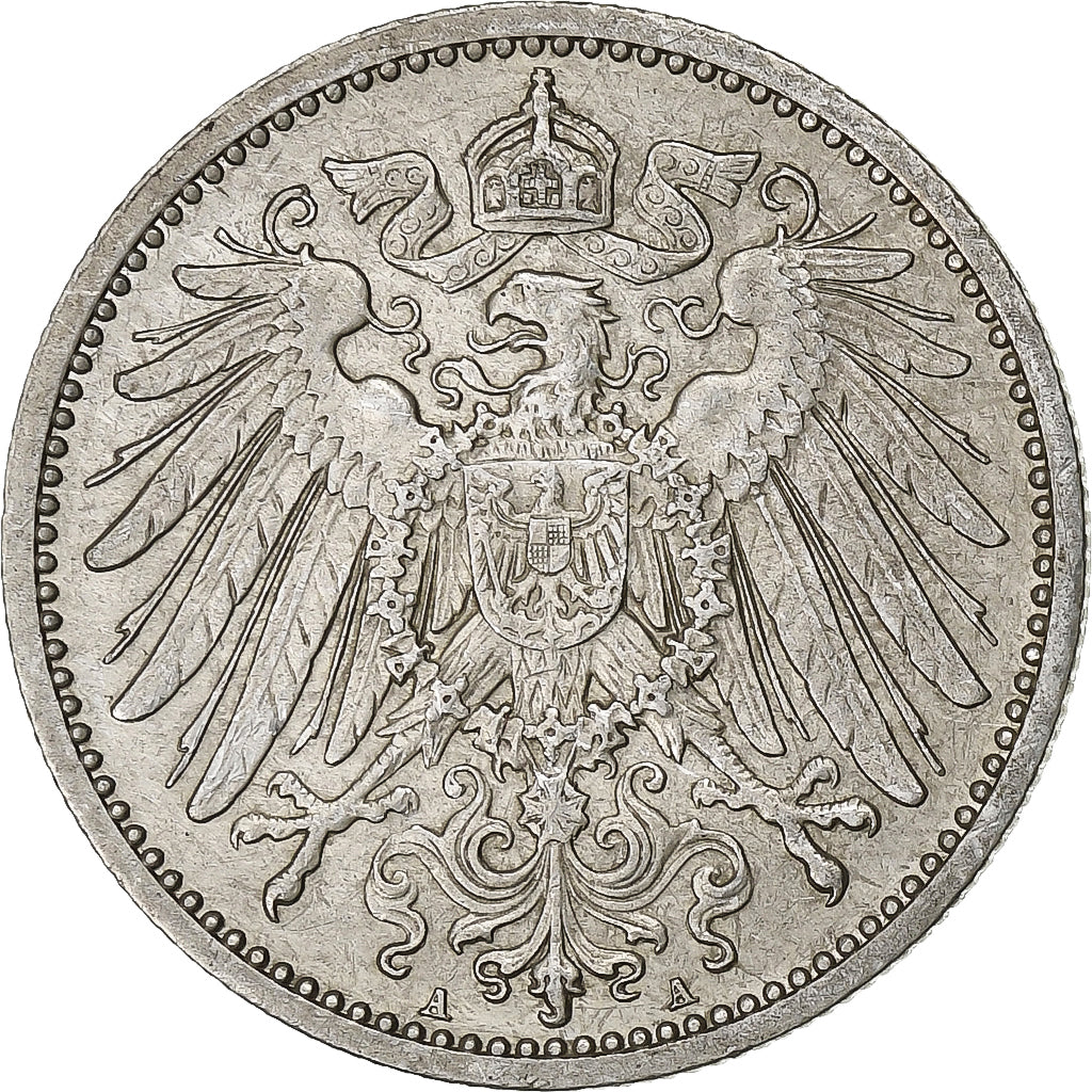 GERMANIA - IMPERO, Wilhelm II, Mark, 1914, Berlin, Argento, BB+, KM:14
