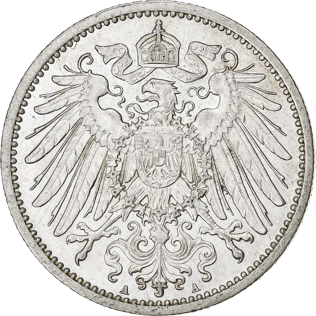 GERMANY - EMPIRE, Wilhelm II, Mark, 1914, Berlin, Silver, AU(50-53), KM:14