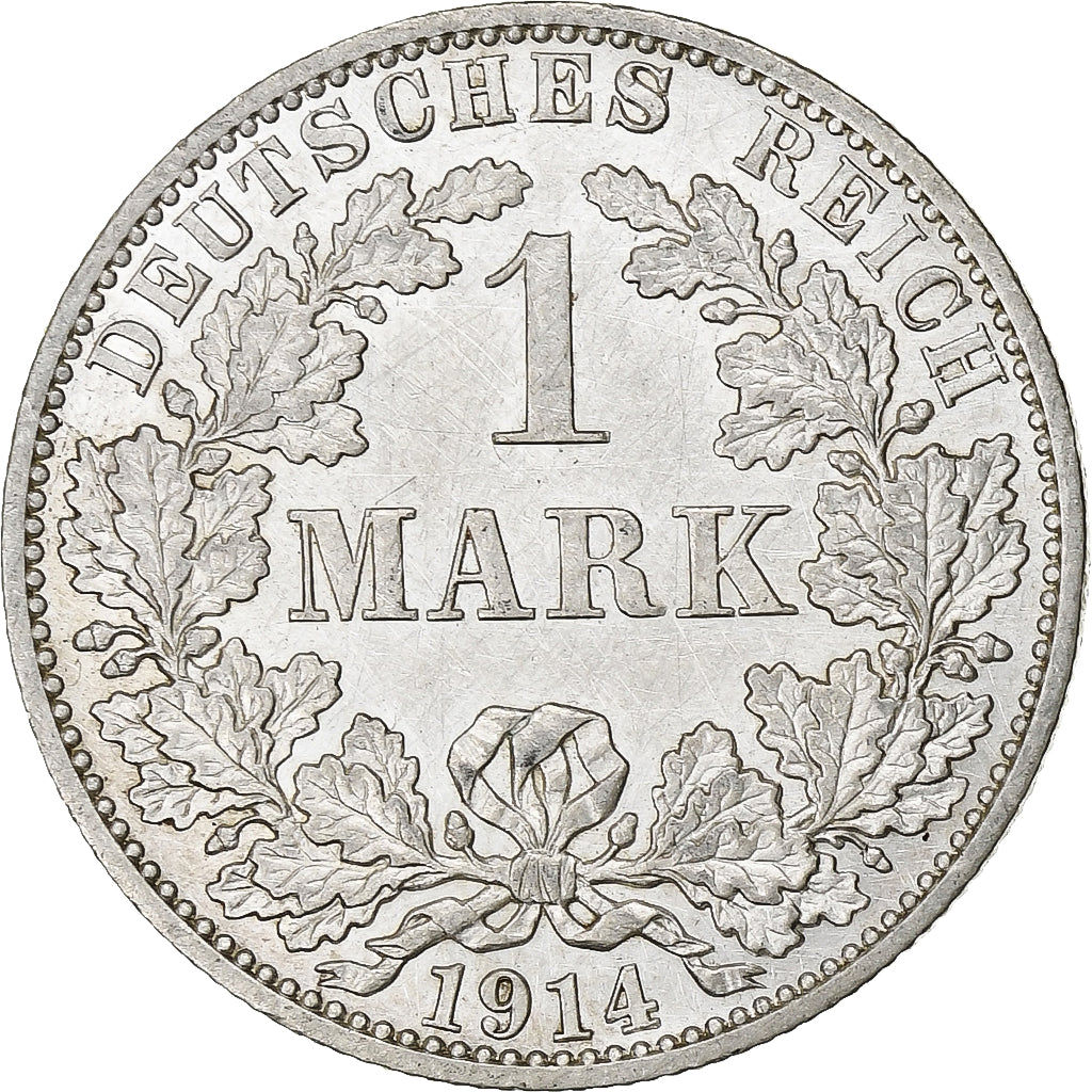 GERMANY - EMPIRE, Wilhelm II, Mark, 1914, Berlin, Silver, AU(50-53), KM:14