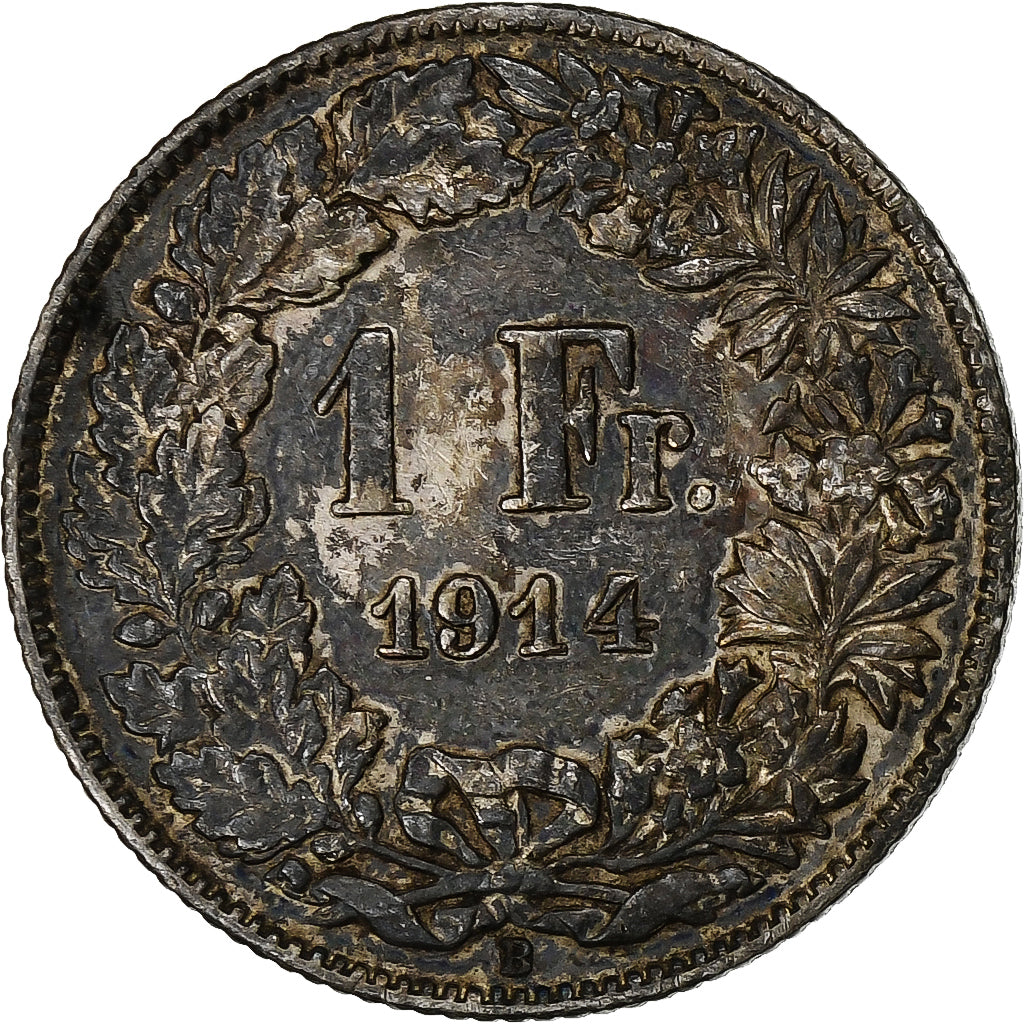 Zwitserland, Franc, 1914, Bern, Zilver, FR+, KM:24