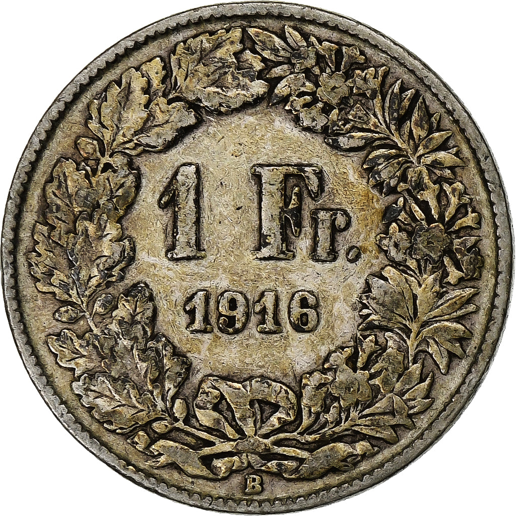 Switzerland, Franc, 1916, Bern, Silver, VF(30-35), KM:24