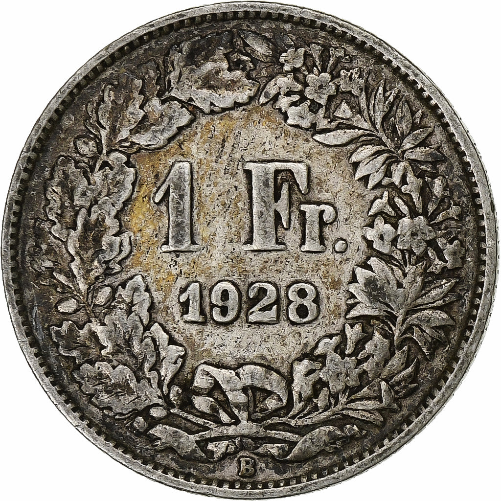 Zwitserland, Franc, 1928, Bern, Zilver, FR+, KM:24