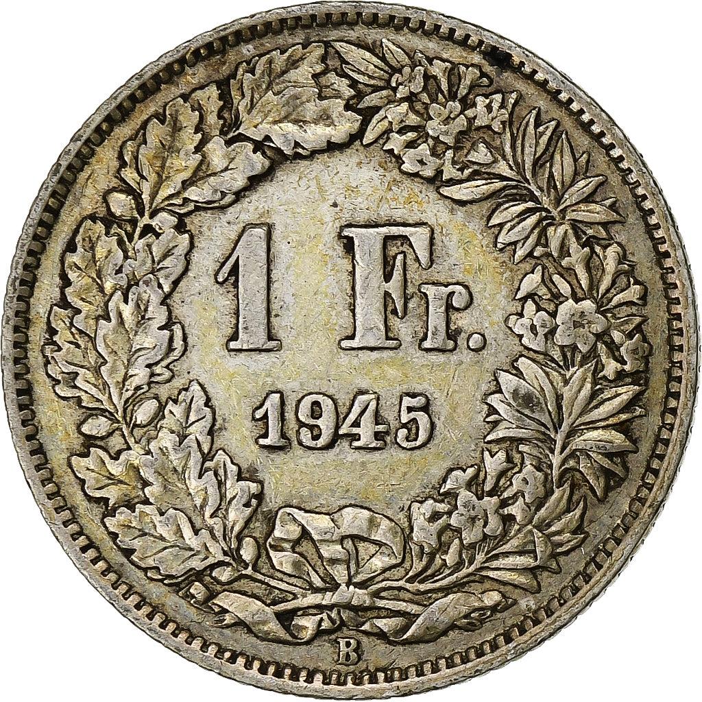 Schweiz, Franc, 1945, Bern, Silber, SS+, KM:24
