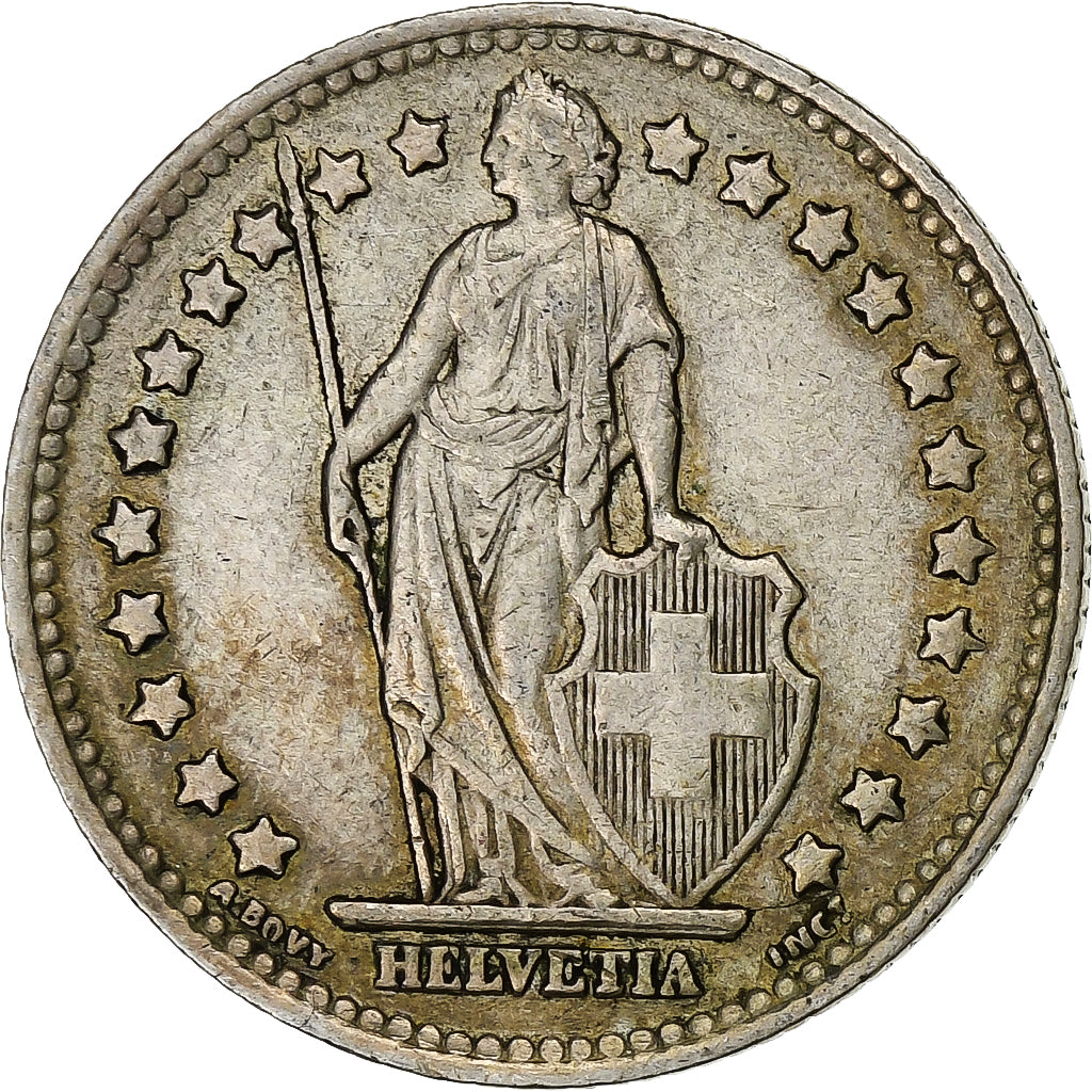 Zwitserland, Franc, 1945, Bern, Zilver, ZF+, KM:24