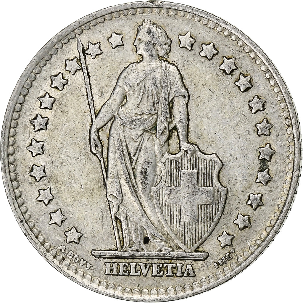 Zwitserland, Franc, 1945, Bern, Zilver, ZF+, KM:24
