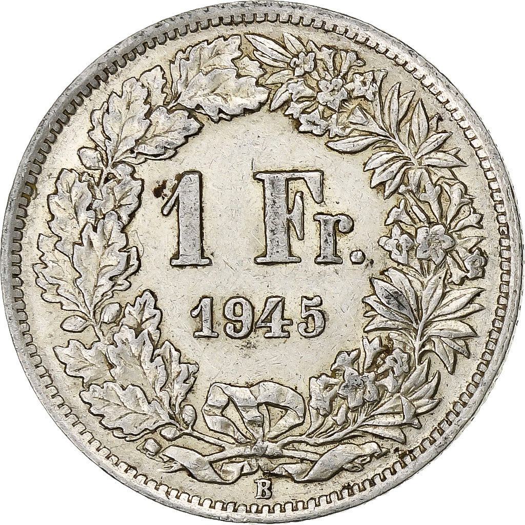 Switzerland, Franc, 1945, Bern, Silver, AU(50-53), KM:24