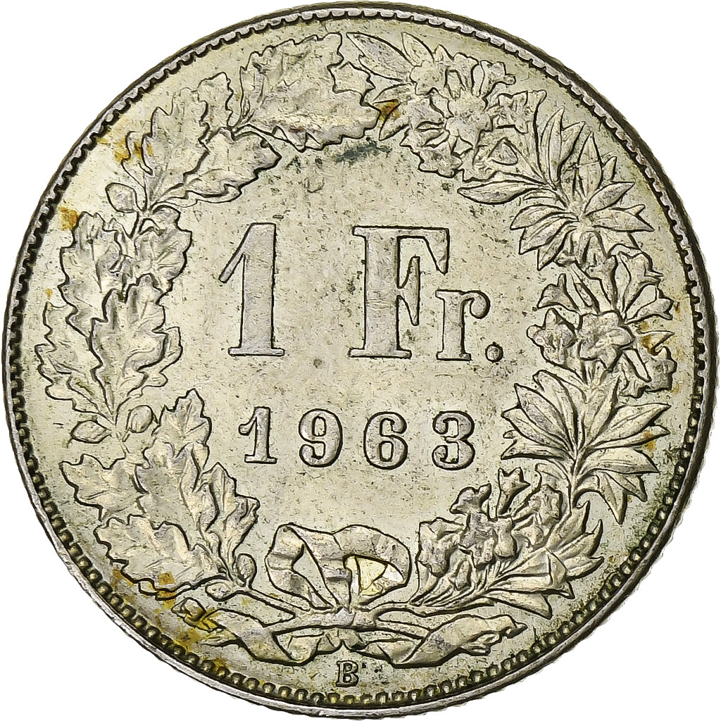 Switzerland, Franc, 1963, Bern, Silver, AU(50-53), KM:24