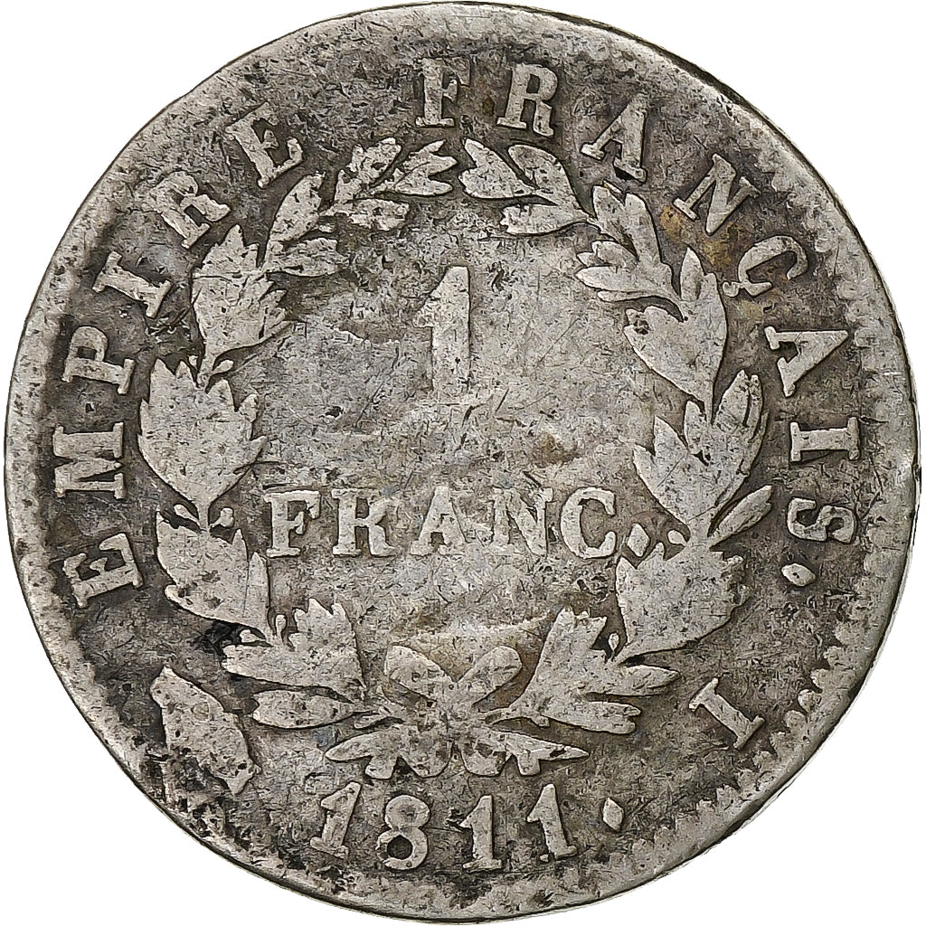 Coin, France, Napoléon I, Franc, 1811, Limoges, F(12-15), Silver, KM:692.7