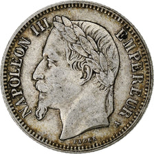 France, Napoleon III, Franc, 1866, Paris, Silver, AU(50-53), Gadoury:463