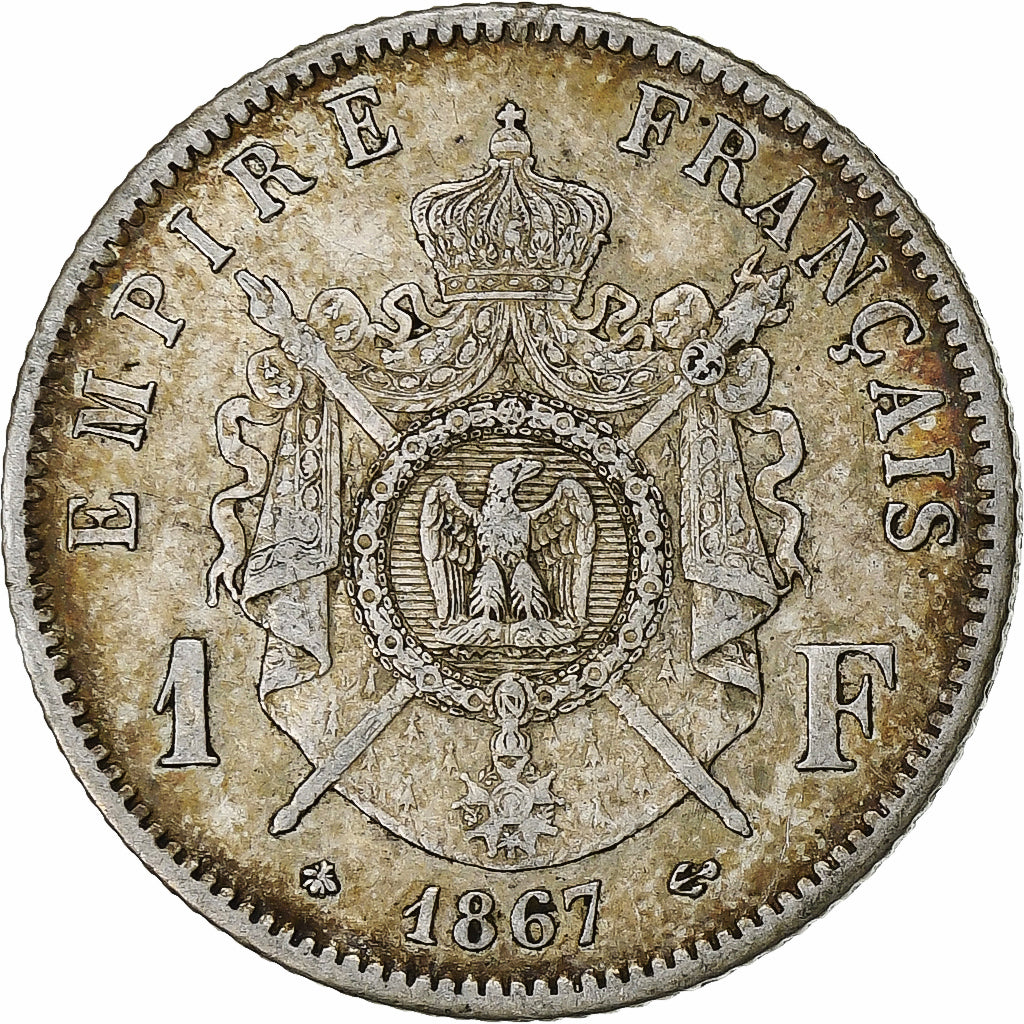 Monnaie, Second Empire, Napoléon III, Franc, 1867, Paris, TTB, Argent, Gad. 463