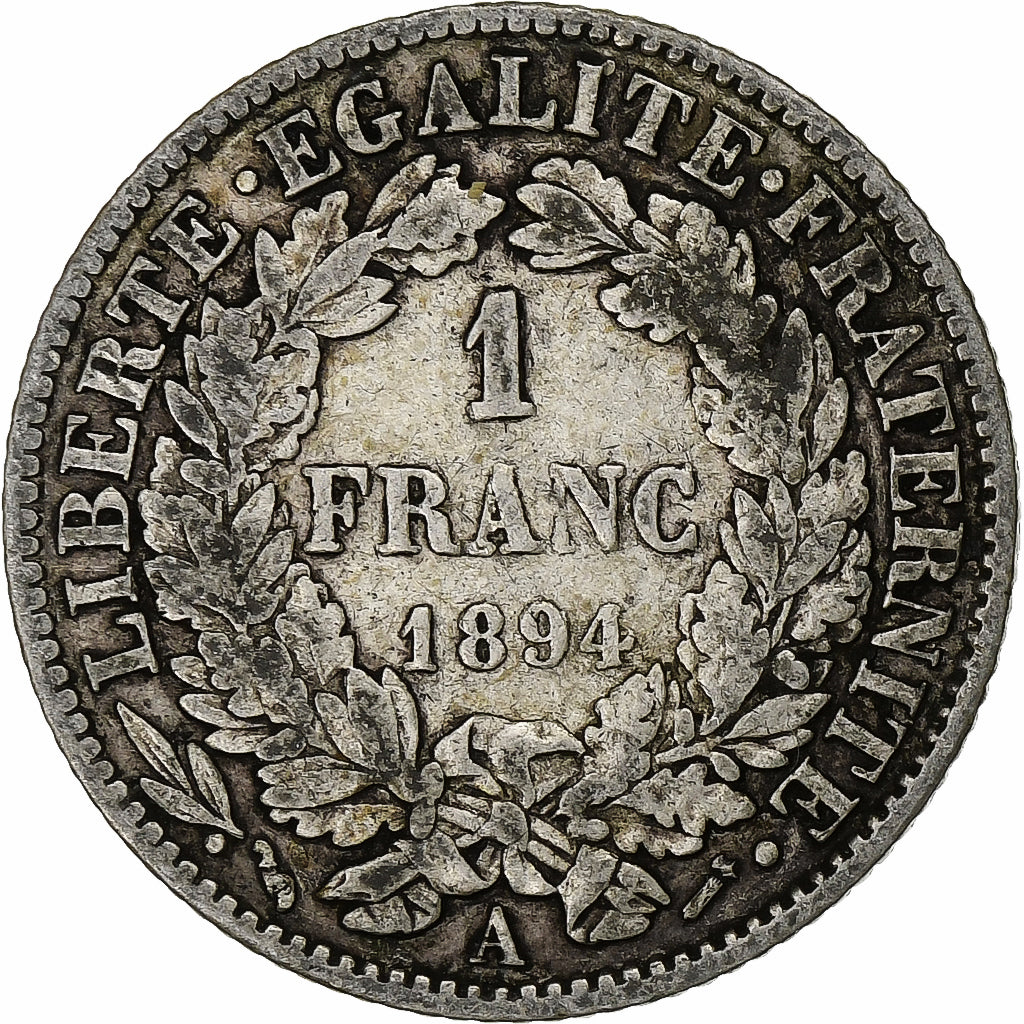 Monnaie, France, Cérès, Franc, 1894, Paris, TB+, Argent, Gadoury:465a