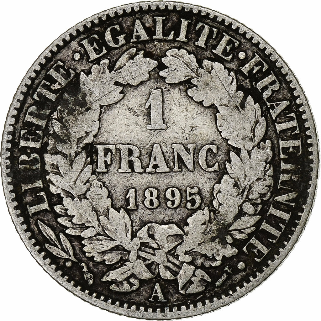 Francia, Franc, Cérès, 1895, Paris, Argento, MB, Gadoury:465a, KM:822.1