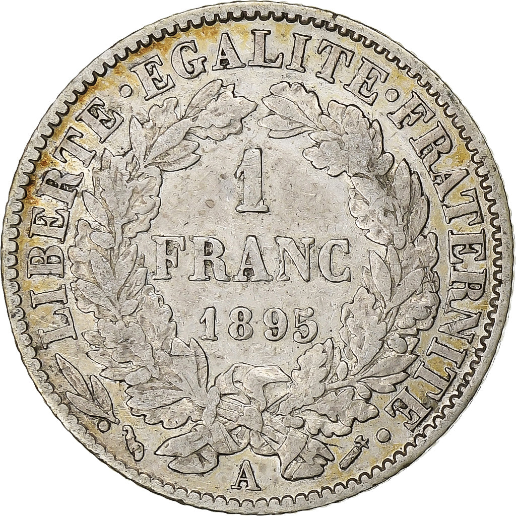 Frankrijk, Franc, Cérès, 1895, Paris, Zilver, FR, Gadoury:465a, KM:822.1
