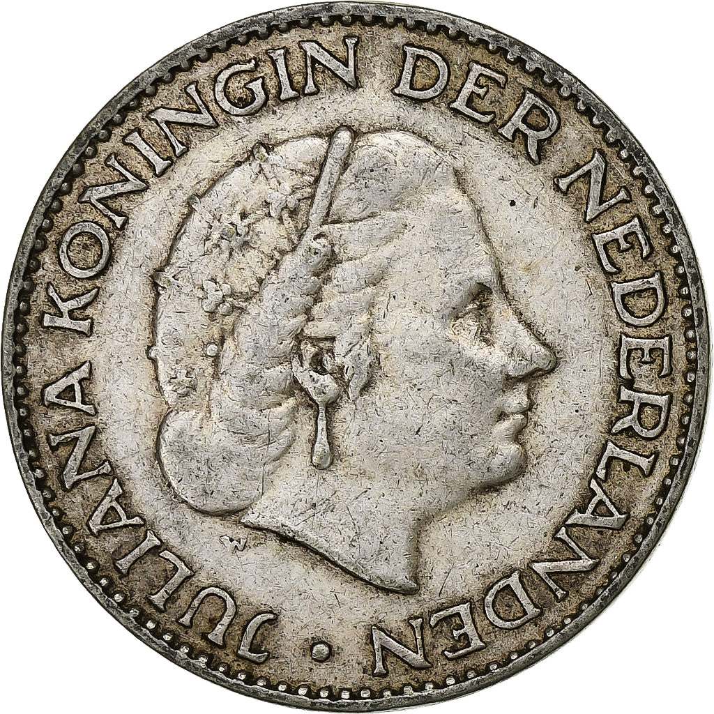 Netherlands, Juliana, Gulden, 1955, Silver, AU(50-53), KM:184