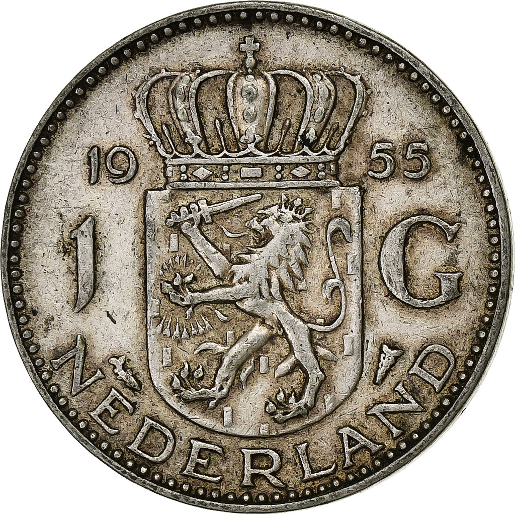 Pays-Bas, Juliana, Gulden, 1955, Argent, TTB+, KM:184
