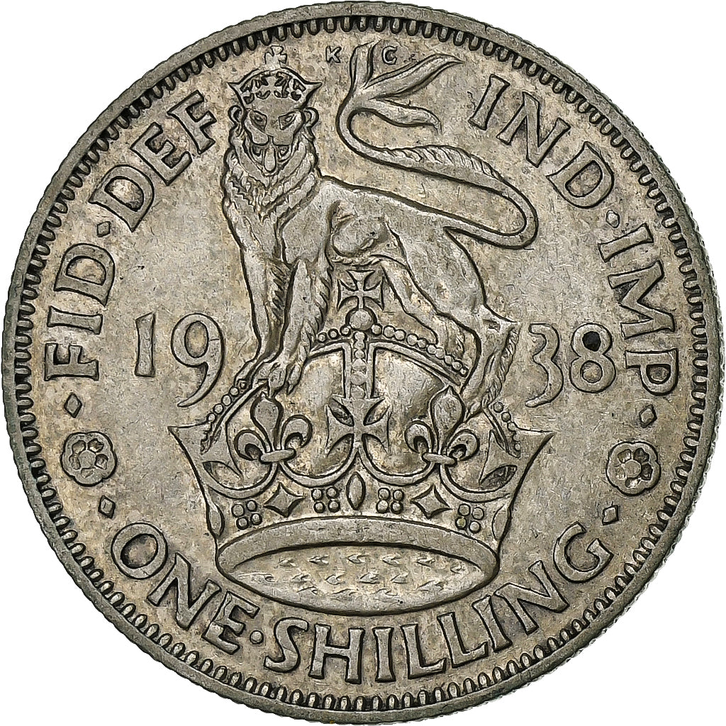 Grã-Bretanha, George VI, Shilling, 1938, Prata, VF(30-35), KM:854