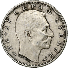 Serbia, Peter I, Dinar, 1915, Paris, Silver, AU(50-53), KM:25.3