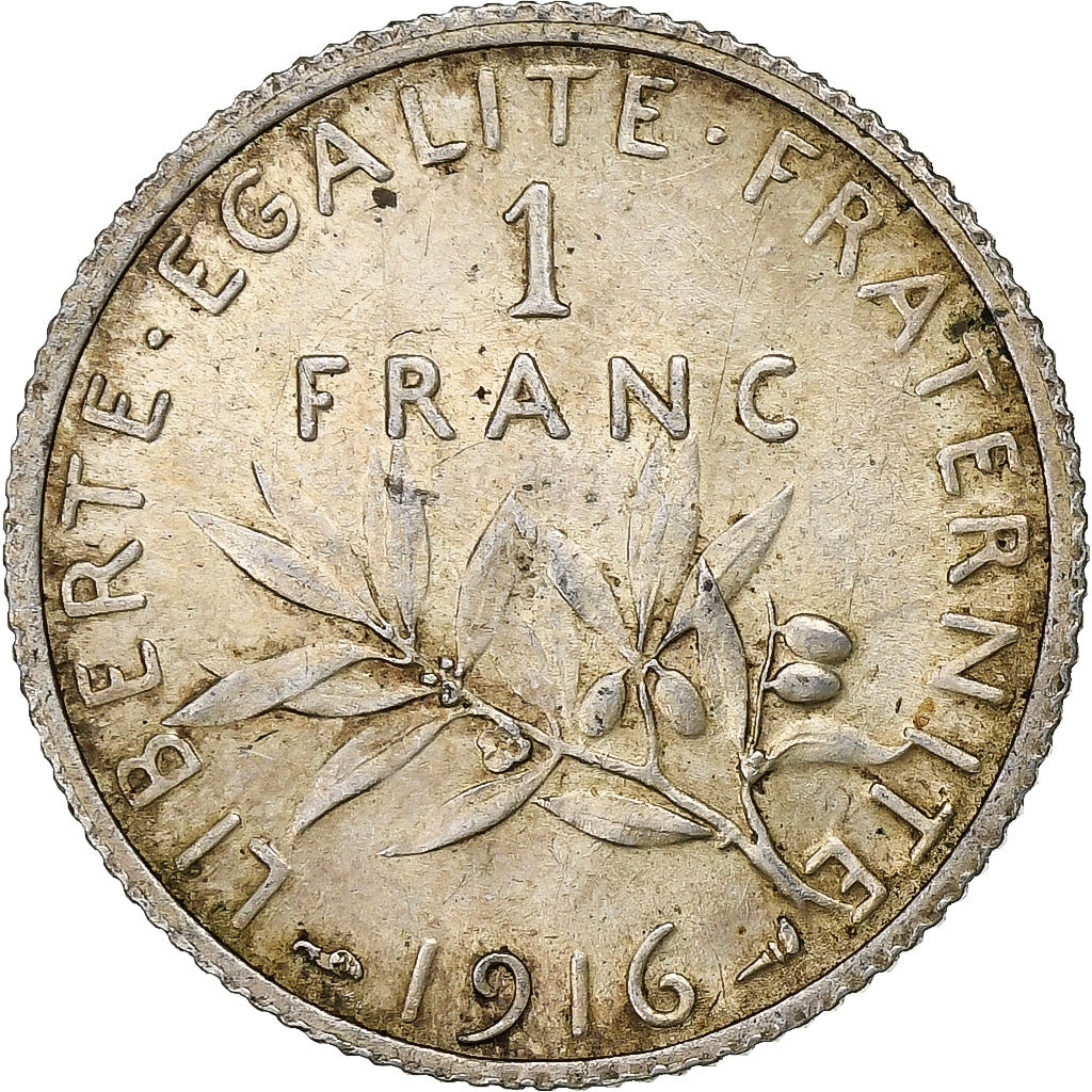 France, Franc, Semeuse, 1916, Paris, Argent, SUP, Gadoury:467, KM:844.1
