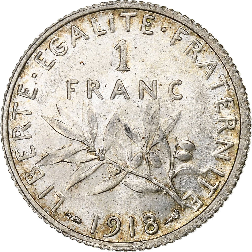 France, Franc, Semeuse, 1918, Paris, Argent, SUP+, Gadoury:467, KM:844.1