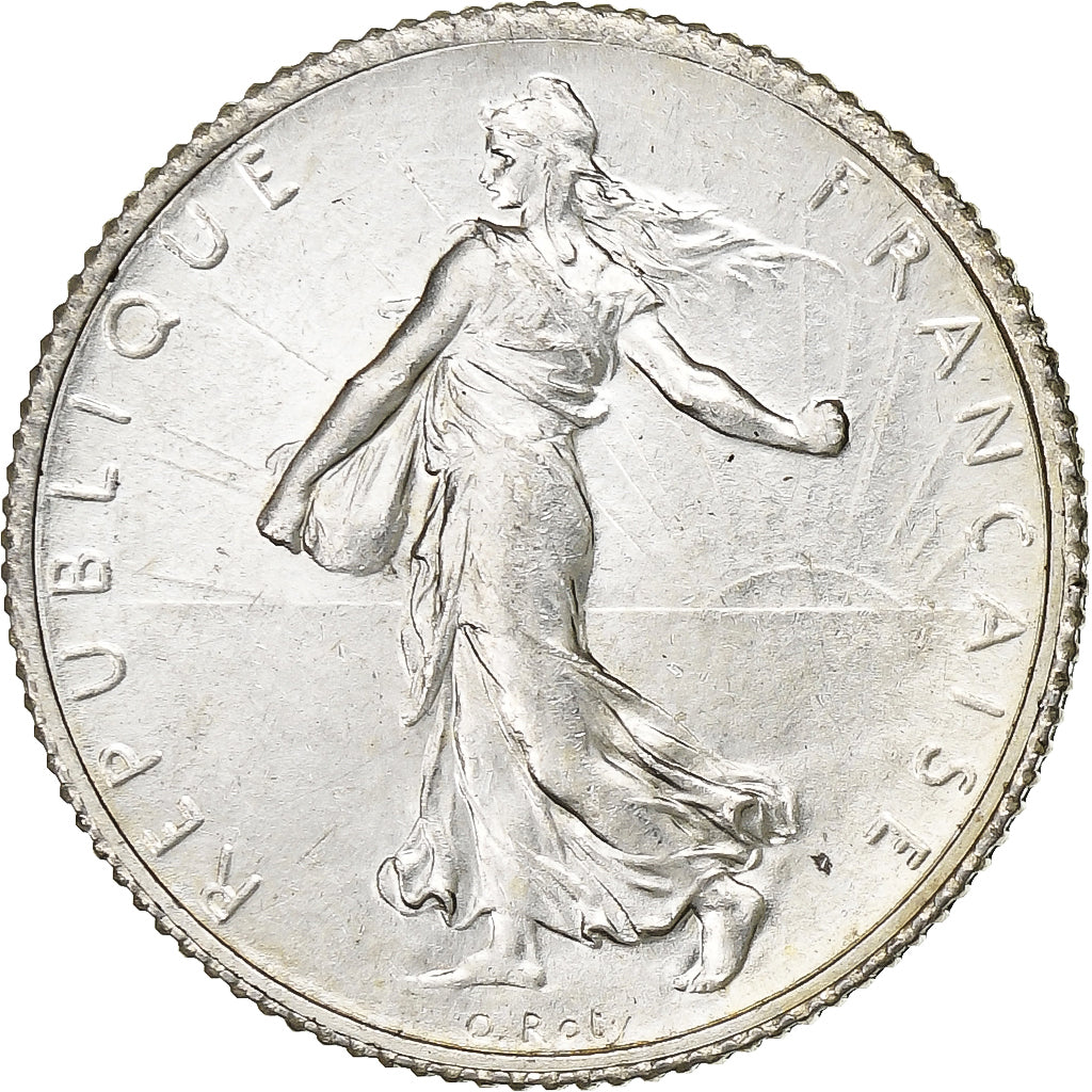 France, Franc, Semeuse, 1919, Paris, Silver, MS(60-62), Gadoury:467, KM:844.1