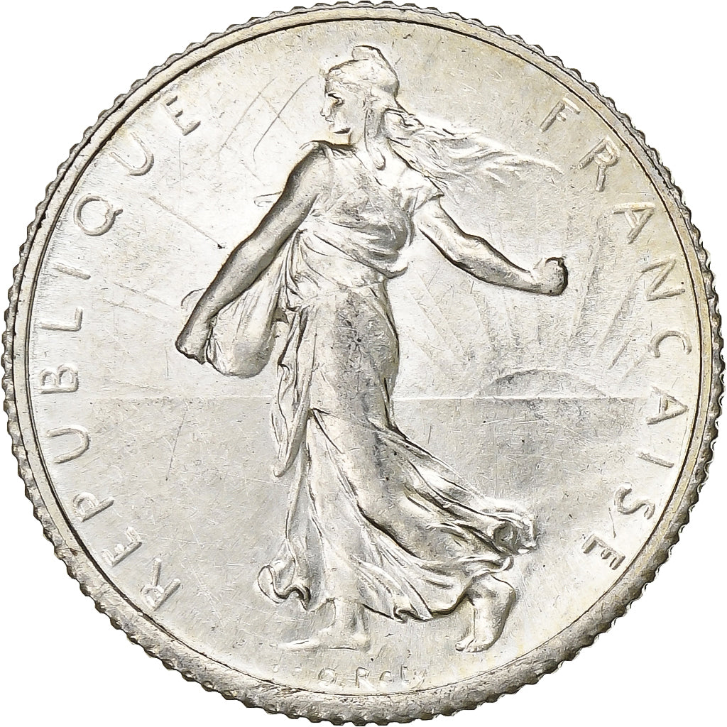 France, Franc, Semeuse, 1919, Paris, Silver, MS(60-62), Gadoury:467, KM:844.1
