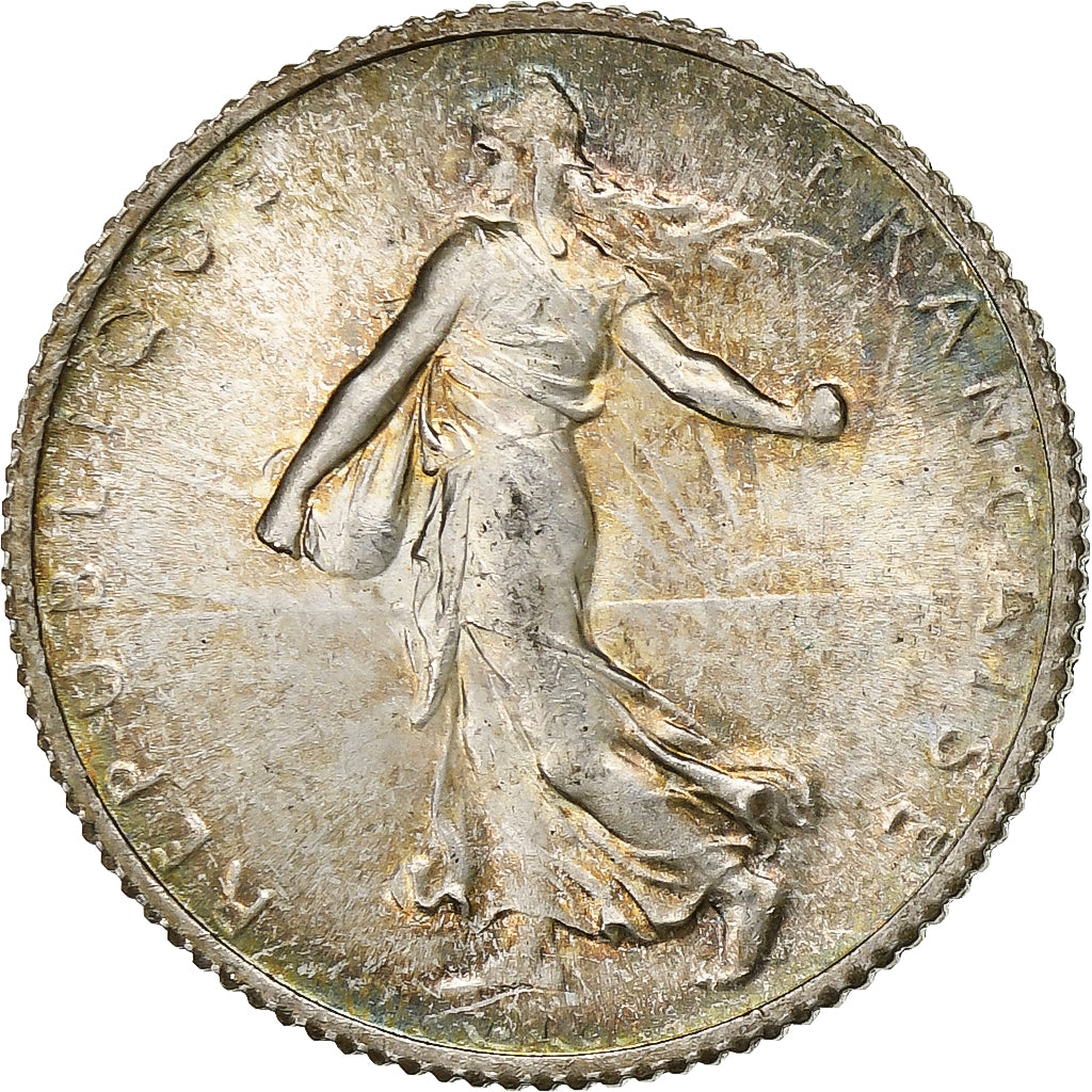 France, Franc, Semeuse, 1919, Paris, Silver, MS(60-62), Gadoury:467, KM:844.1