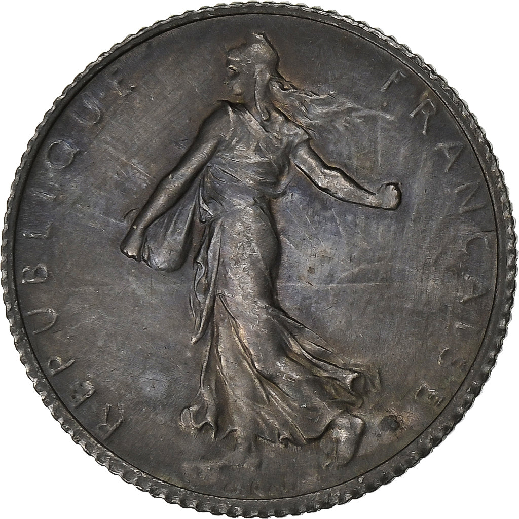 France, Franc, Semeuse, 1919, Paris, Silver, MS(60-62), Gadoury:467, KM:844.1