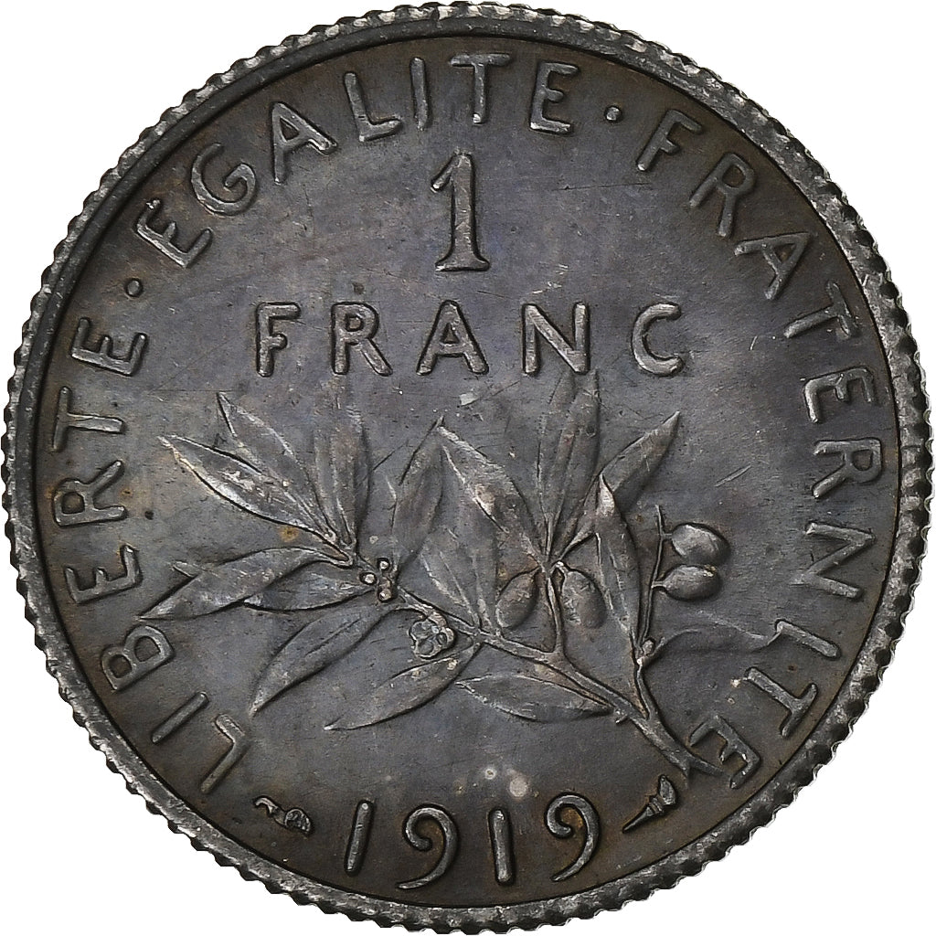 France, Franc, Semeuse, 1919, Paris, Silver, MS(60-62), Gadoury:467, KM:844.1