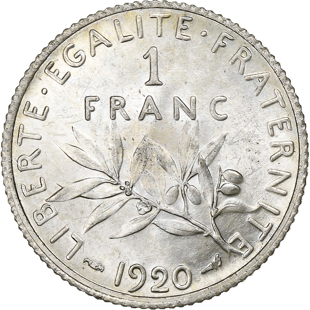 Monnaie, France, Semeuse, Franc, 1920, Paris, SUP, Argent, Gadoury:467, KM:844.1