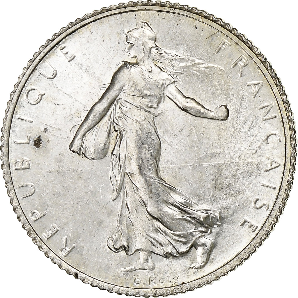 França, Franc, Semeuse, 1920, Paris, Prata, AU(55-58), Gadoury:467, KM:844.1