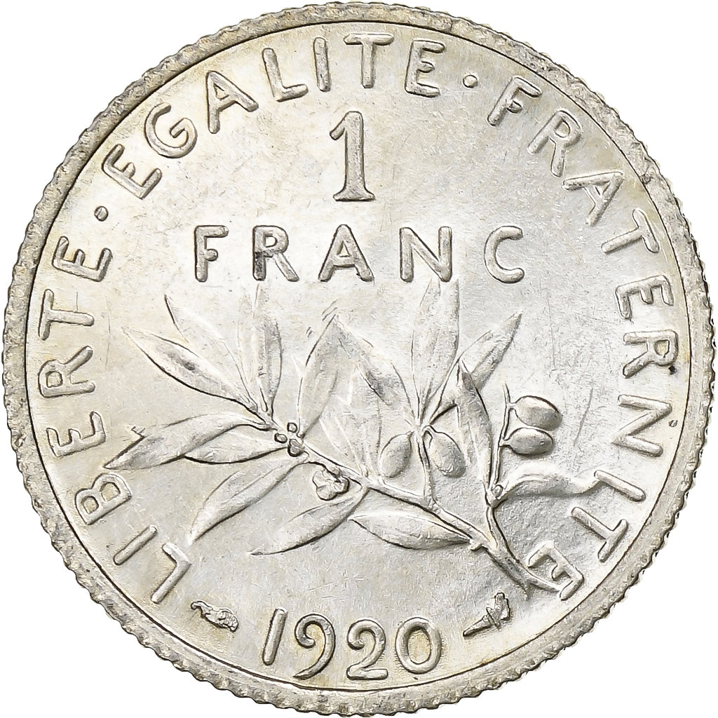 France, Franc, Semeuse, 1920, Paris, Argent, SUP+, Gadoury:467, KM:844.1
