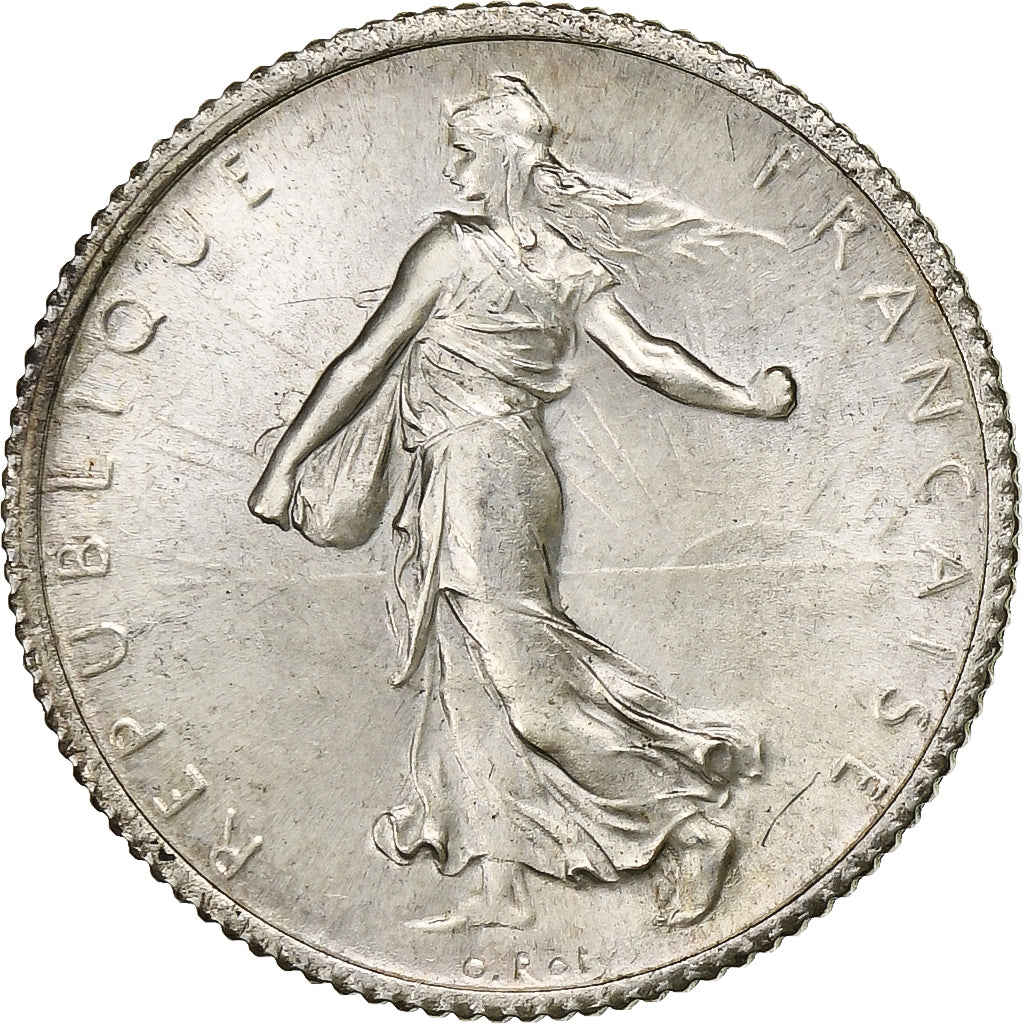 France, Franc, Semeuse, 1920, Paris, Silver, MS(60-62), Gadoury:467, KM:844.1