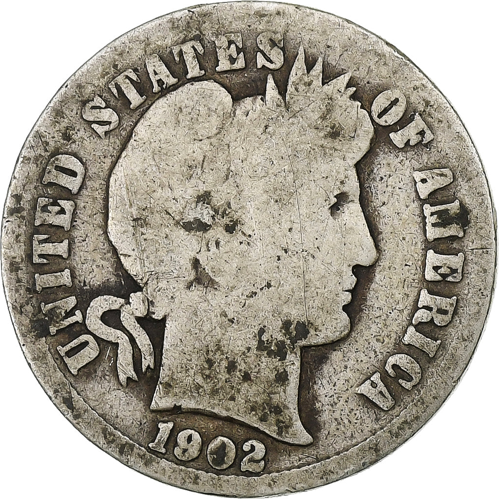 Verenigde Staten, Dime, Barber Dime, 1902, U.S. Mint, Zilver, ZG+, KM:113