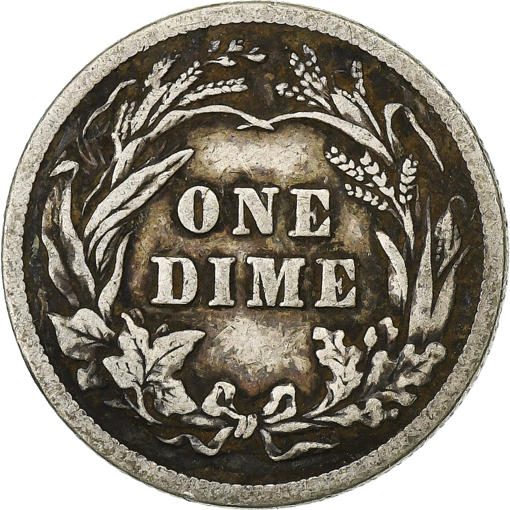 United States, Dime, Barber Dime, 1912, U.S. Mint, Silver, EF(40-45), KM:113