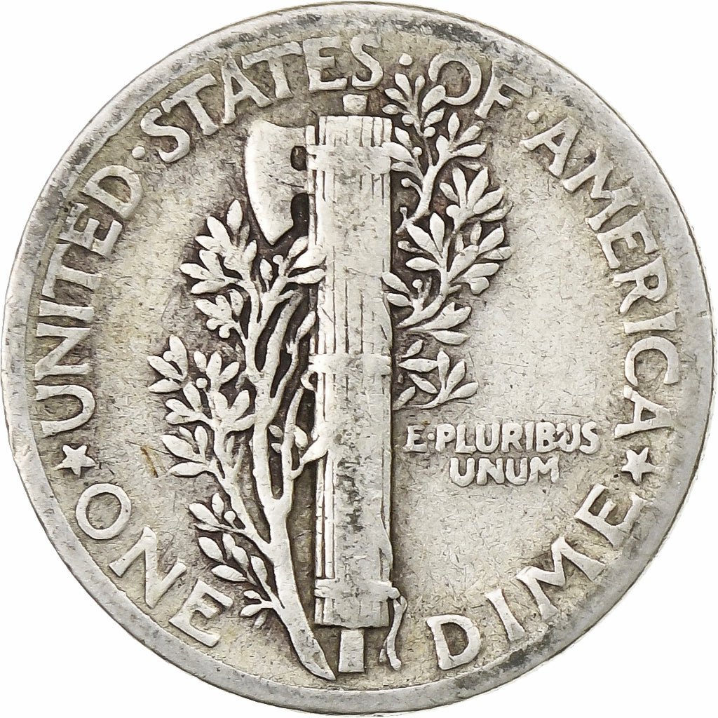 Estados Unidos da América, Dime, Mercury Dime, 1938, U.S. Mint, Prata