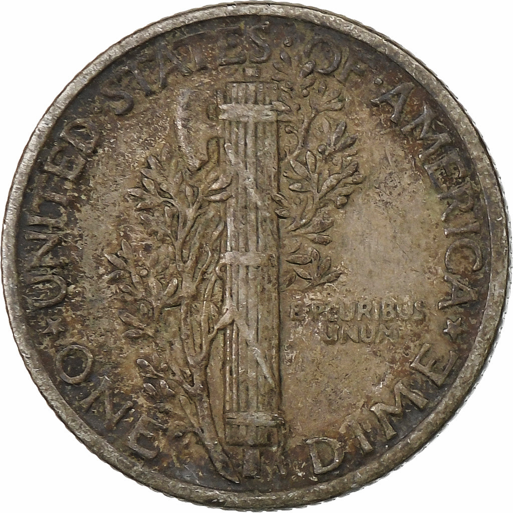 USA, Dime, Mercury Dime, 1941, Philadelphia, Srebro, VF(30-35), KM:140