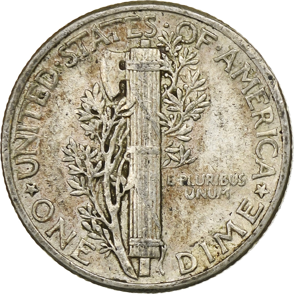 Vereinigte Staaten, Dime, Mercury Dime, 1943, U.S. Mint, Silber, SS, KM:140