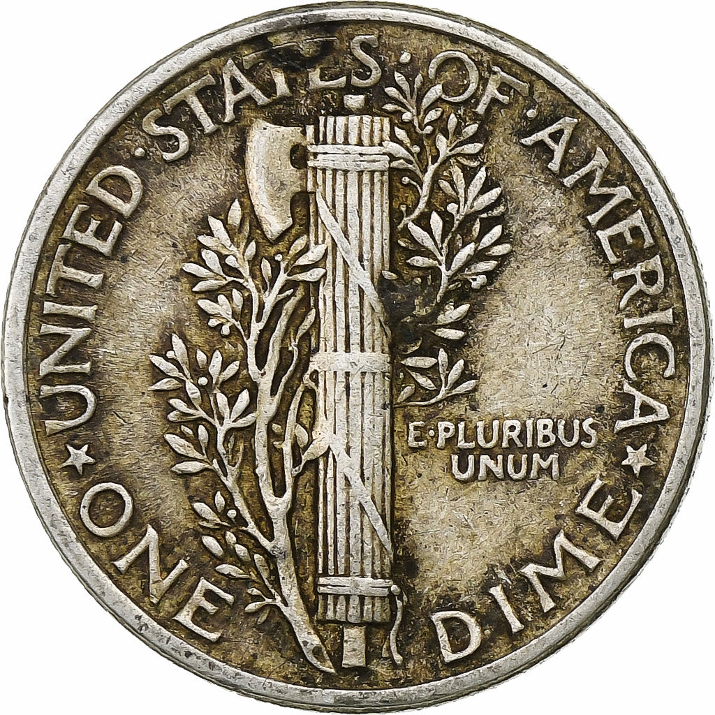 Vereinigte Staaten, Dime, Mercury Dime, 1944, U.S. Mint, Silber, SS, KM:140