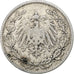 Coin, GERMANY - EMPIRE, 1/2 Mark, 1905, Munich, VF(30-35), Silver, KM:17
