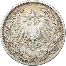 Moneta, GERMANIA - IMPERO, 1/2 Mark, 1905, Hambourg, MB, Argento, KM:17