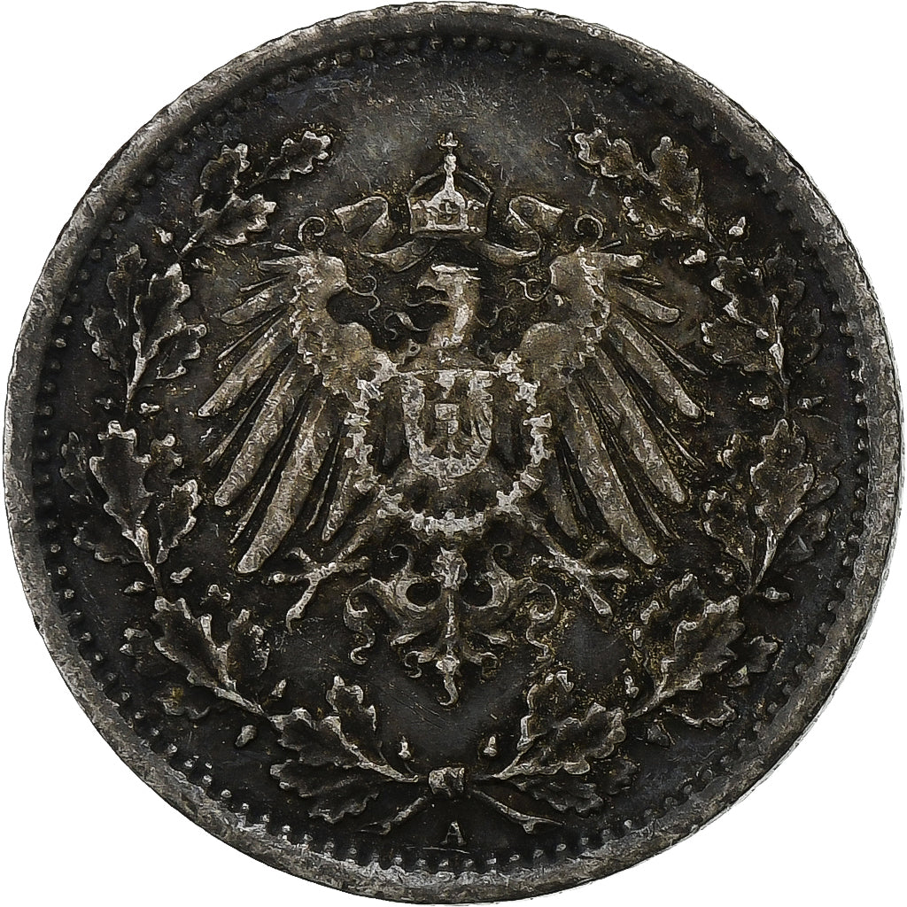 Empire allemand, 1/2 Mark, 1915, Berlin, Argent, TTB, KM:17